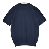 SLOANE 新品 12G天竺カシミヤクルーネック半袖ニット サイズ4 定価41800円 セーター ニット ネイビー レディース スローン【中古】6-0825T♪