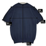SLOANE 新品 12G天竺カシミヤクルーネック半袖ニット サイズ4 定価41800円 セーター ニット ネイビー レディース スローン【中古】6-0825T♪