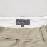 MARGARET HOWELL COTTON LINEN TROUSERS 578-6143208 サイズ2 定価35200円 コットンリネン パンツ 26SS ベージュ レディース マーガレットハウエル【中古】6-0825M♪