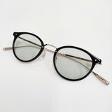 EYEVAN Acosta PBK 44□21-145 PIANO BLACK 定価48400円 度なし カラーレンズ メガネ ピアノブラック ゴールド レディース アイヴァン【中古】6-0825G♪