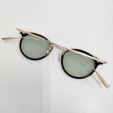 EYEVAN Acosta PBK 44□21-145 PIANO BLACK 定価48400円 度なし カラーレンズ メガネ ピアノブラック ゴールド レディース アイヴァン【中古】6-0825G♪