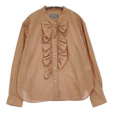 MARGARET HOWELL WASHED COTTON 578-6153202 定価37400円 コットン フリル ブラウス シャツ 26SS ピンクベージュ レディース マーガレットハウエル【中古】6-0811M♪