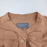 MARGARET HOWELL WASHED COTTON 578-6153202 定価37400円 コットン フリル ブラウス シャツ 26SS ピンクベージュ レディース マーガレットハウエル【中古】6-0811M♪