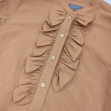 MARGARET HOWELL WASHED COTTON 578-6153202 定価37400円 コットン フリル ブラウス シャツ 26SS ピンクベージュ レディース マーガレットハウエル【中古】6-0811M♪
