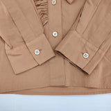 MARGARET HOWELL WASHED COTTON 578-6153202 定価37400円 コットン フリル ブラウス シャツ 26SS ピンクベージュ レディース マーガレットハウエル【中古】6-0811M♪