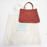 dragon SOPHIE SMALL ソフィースモール レザーメッシュバッグ ハンドバッグ 8098 ハンドバッグ レッド レディース ドラゴン【中古】6-1008G◎