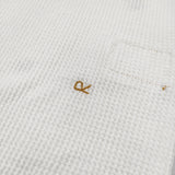 45R/45rpm 刺繍ワッフルのヘンリー サイズ2 定価34100円 ヘンリーネック カットソー ホワイト レディース フォーティーファイブアールピーエム【中古】6-0825M♪