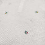45R/45rpm 刺繍ワッフルのヘンリー サイズ2 定価34100円 ヘンリーネック カットソー ホワイト レディース フォーティーファイブアールピーエム【中古】6-0825M♪