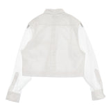 HYKE OXFORD B.D. SHIRT WITH SHEER SLEEVE サイズ2 251-15246 シアースリーブ 長袖シャツ 25SS ホワイト レディース ハイク【中古】6-0901M♪