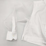 HYKE OXFORD B.D. SHIRT WITH SHEER SLEEVE サイズ2 251-15246 シアースリーブ 長袖シャツ 25SS ホワイト レディース ハイク【中古】6-0901M♪