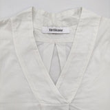 veritecoeur プルオーバーシャツ VC-2838 定価24200円 Vネック ブラウス シャツ アイスグレー オフホワイト レディース ヴェリテクール【中古】6-0901M♪