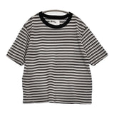 MHL. COTTON LINEN STRIPE JERSEY サイズ2 595-6168204 定価15400円 半袖Ｔシャツ カットソー 26SS ブラック ベージュ レディース エムエイチエル【中古】6-0825S♪