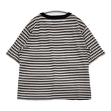MHL. COTTON LINEN STRIPE JERSEY サイズ2 595-6168204 定価15400円 半袖Ｔシャツ カットソー 26SS ブラック ベージュ レディース エムエイチエル【中古】6-0825S♪
