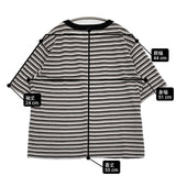 MHL. COTTON LINEN STRIPE JERSEY サイズ2 595-6168204 定価15400円 半袖Ｔシャツ カットソー 26SS ブラック ベージュ レディース エムエイチエル【中古】6-0825S♪