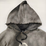 BOWWOW NUBIAN HARD AGEING HOODIE LET IT BE サイズXXL スウェット ヴィンテージ加工 パーカー グレー ブラック メンズ バウワウ【中古】6-0925T♪