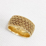 TIFFANY&Co. 18k Gold Woven Mesh Ring VINTAGE ヴィンテージ 18金イエローゴールド メッシュ 約9.5号 リング・指輪 ゴールド ユニセックス ティファニー【中古】6-0901G♪