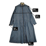 45R/45rpm 小麦デニムのシャツドレス カットワーク シャツワンピース 定価50600円 ワンピース ブルー レディース フォーティーファイブアールピーエム【中古】6-0901M♪