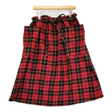 R&D.M.Co- WOOL TARTAN CHECK STRING SKIRT 定価53900円 ウールタータンチェック ロングスカート wallace レッド ブラック レディース オールドマンズテーラー【中古】6-1009T♪