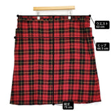 R&D.M.Co- WOOL TARTAN CHECK STRING SKIRT 定価53900円 ウールタータンチェック ロングスカート wallace レッド ブラック レディース オールドマンズテーラー【中古】6-1009T♪