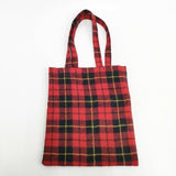 R&D.M.Co- WOOL TARTAN CHECK TOTE BAG 5908 ウール トートバッグ レッド ゴールド レディース オールドマンズテーラー【中古】6-1012T◎