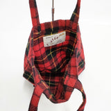 R&D.M.Co- WOOL TARTAN CHECK TOTE BAG 5908 ウール トートバッグ レッド ゴールド レディース オールドマンズテーラー【中古】6-1012T◎