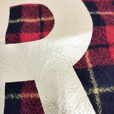 R&D.M.Co- WOOL TARTAN CHECK TOTE BAG 5908 ウール トートバッグ レッド ゴールド レディース オールドマンズテーラー【中古】6-1012T◎