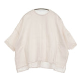 かぐれ リネンクルーネックハーフスリーブ 定価15400円 GAA5-23M019 ブラウス シャツ 25SS ライトピンク レディース かぐれ/KAGURE【中古】6-0901S♪