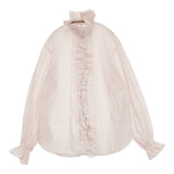 fofofofa LEI BLOUSE/WHISPER PINK フリル 定価34100円 日本製 チュニック ブラウス シャツ ライトピンク レディース【中古】6-0901M♪
