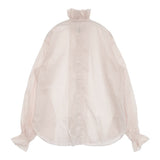 fofofofa LEI BLOUSE/WHISPER PINK フリル 定価34100円 日本製 チュニック ブラウス シャツ ライトピンク レディース【中古】6-0901M♪