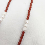SANDRALEXANDRA サンドラ・アレキサンドラ 25AW NEW - PEARLSTONE NECKLACE 定価26400円 25091410000530 ガラス パール ネックレス レッド レディース【中古】6-1012G◎