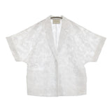 UNITED ARROWS ラメカットジャガードジャケット ウォッシャブル サイズ38 定価31900円 テーラードジャケット 26SS ホワイト レディース ユナイテッドアローズ【中古】6-0901S♪