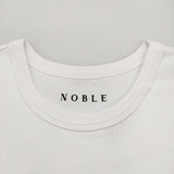 NOBLE スビンコットンスムースコンパクトTシャツ 無地 半袖Ｔシャツ カットソー 26SS ホワイト レディース ノーブル【中古】6-0901S♪