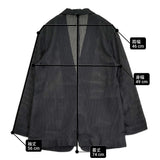 NOBLE エアリーメッシュロングジャケット サイズ38 定価36300円 テーラードジャケット 26SS ブラック レディース ノーブル【中古】6-0901M♪