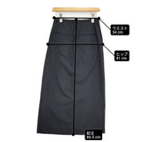 SLOBE IENA リネンmixストレッチタイトスカート サイズ38 定価11550円 ロングスカート 26SS ブラック レディース スローブイエナ【中古】6-0901G♪