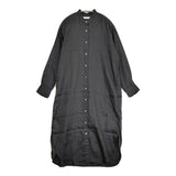 FRAMeWORK フレンチリネンシャツワンピース 定価20900円 バンドカラーシャツドレス ワンピース 26SS ブラック レディース フレームワーク【中古】6-0901M♪