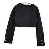 FOXEY BOUTIQUE 日本製 ボレロ サイズ40 日本製 ボタンレス ノーカラージャケット ブラック レディース フォクシー ブティック【中古】6-0901T♪