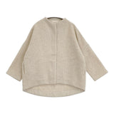 evam eva wool tweed short coat E233T138 定価48400円 ウールツイードショートコート ジャケット 23AW アイボリー レディース エヴァムエヴァ【中古】6-1009T♪