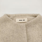 evam eva wool tweed short coat E233T138 定価48400円 ウールツイードショートコート ジャケット 23AW アイボリー レディース エヴァムエヴァ【中古】6-1009T♪