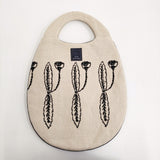 mina perhonen developpe egg bag abs9607 エッグバッグ トートバッグ ベージュ ブラック レディース ミナペルホネン【中古】6-0901G♪