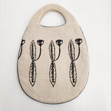 mina perhonen developpe egg bag abs9607 エッグバッグ トートバッグ ベージュ ブラック レディース ミナペルホネン【中古】6-0901G♪