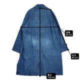 45R/45rpm 藍染め ムラ染め リネン サイズ2 定価187000円 ステンカラーコート ブルー レディース フォーティーファイブアールピーエム【中古】6-0904M♪