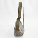NORTH THREE QUARTER EAST Harris Tweed ハリスツイード ショルダーバッグ カーキ ホワイト レディース ノーススリークォーターイースト【中古】6-1012T◎