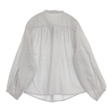 kapuwa 新品 風が通るなめらかモスリンブラウス インド製 定価12650円 ブラウス シャツ 26SS ライトグレー レディース カプワ【中古】6-0904M♪
