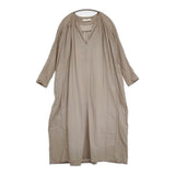 evam eva cotton tuck one-piece コットンタックワンピース E251T074 定価38500円 サイズM ワンピース 25SS グレージュ レディース エヴァムエヴァ【中古】6-0904M♪