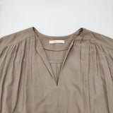 evam eva cotton tuck one-piece コットンタックワンピース E251T074 定価38500円 サイズM ワンピース 25SS グレージュ レディース エヴァムエヴァ【中古】6-0904M♪