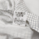Toujours oversize vest リネン チェック ジレ サイズ2 日本製 ベスト ホワイト ブラック レディース トゥジュー【中古】6-0904M♪
