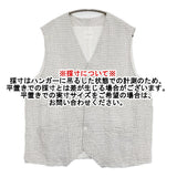 Toujours oversize vest リネン チェック ジレ サイズ2 日本製 ベスト ホワイト ブラック レディース トゥジュー【中古】6-0904M♪