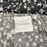Toujours フラワープリント パジャマパンツ サイズ2 コットンストレッチ イージー ワイド パンツ 25AW ネイビー ホワイト レディース トゥジュー【中古】6-0904M♪