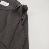 CLANE 新品 SQUARE SLEEVE KNIT TOPS スクエアスリーブニットトップス サイズ2 定価13200円 セーター ニット 26SS チャコールグレー レディース クラネ【中古】6-0904S♪