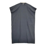 himukashi square french tunic 軽撥水・速乾ポリエステル 現サリゲナク フレンチスリーブ ワンピース ネイビー 濃紺 レディース ヒムカシ【中古】6-0904S♪